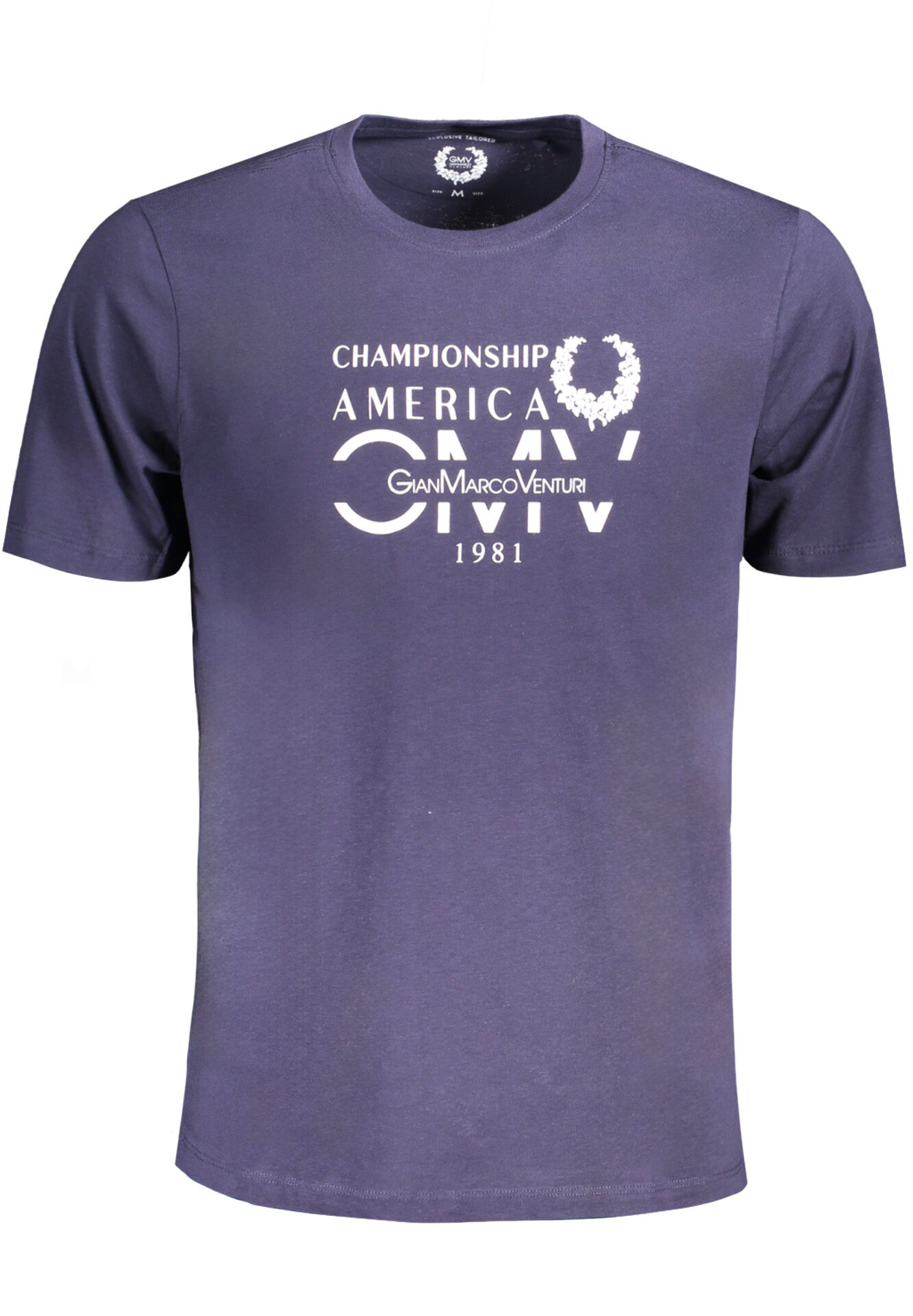 GIAN MARCO VENTURI MEN'S SHORT SLEEVED T-SHIRT BLUE