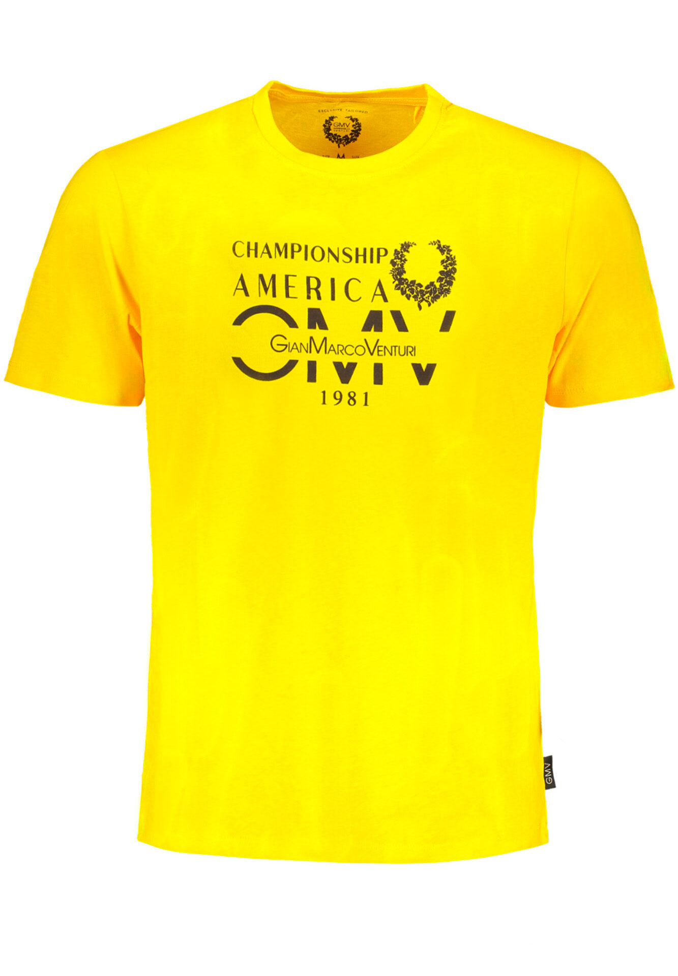 GIAN MARCO VENTURI YELLOW MEN'S SHORT SLEEVED T-SHIRT