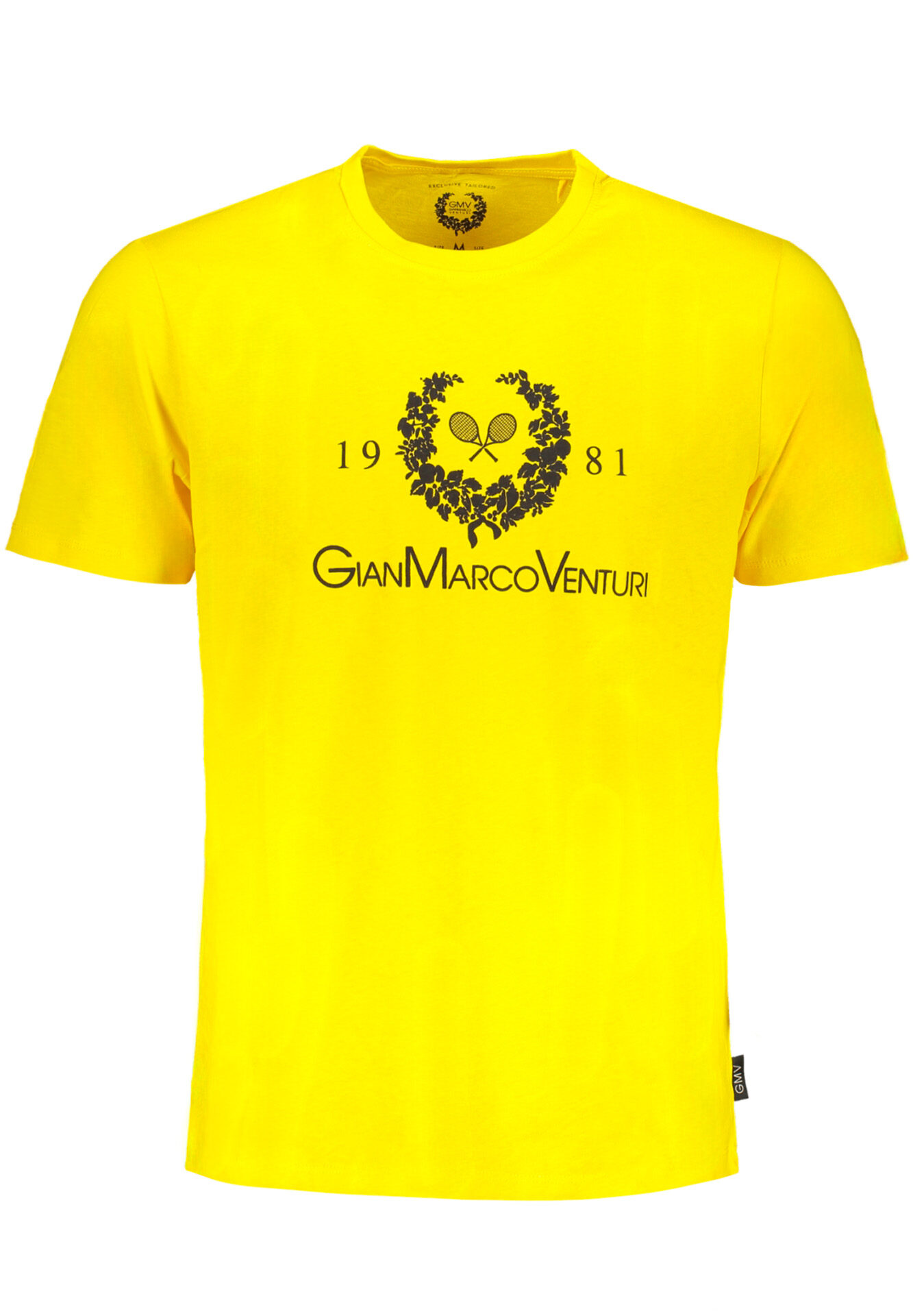 GIAN MARCO VENTURI YELLOW MEN'S SHORT SLEEVED T-SHIRT