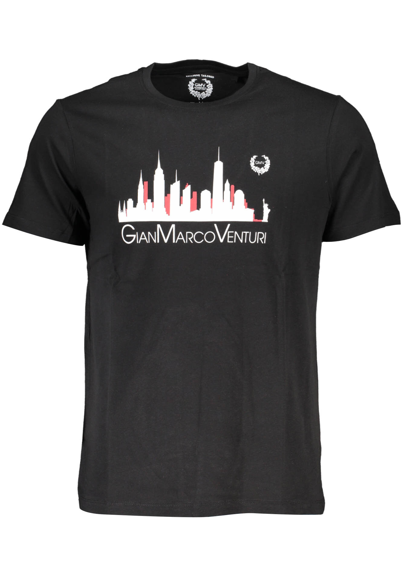 GIAN MARCO VENTURI BLACK MAN SHORT SLEEVE T-SHIRT