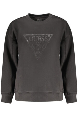 GUESS JEANS moteriškas džemperis su užtrauktuku, juodas
