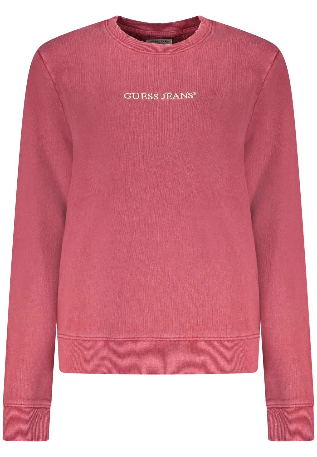 GUESS JEANS WOMEN'S RED ZIP-UP SWEATSHIRT