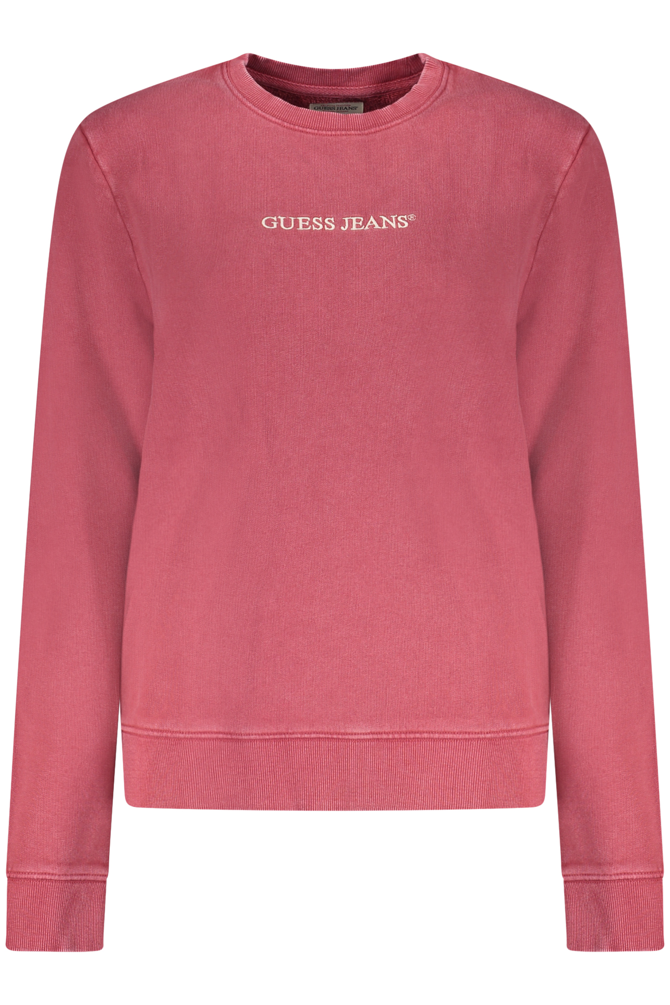 GUESS JEANS WOMEN'S RED ZIP-UP SWEATSHIRT GUESS JEANS WOMEN'S RED ZIP-UP SWEATSHIRT