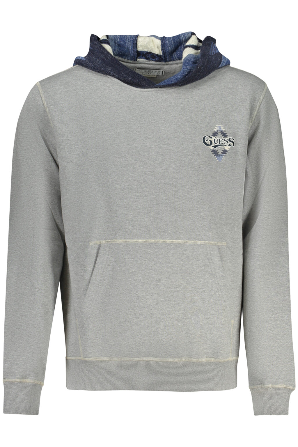 guessjeansfelpasenzazipuomogrigio_1 GUESS JEANS pilkas vyriškas džemperis