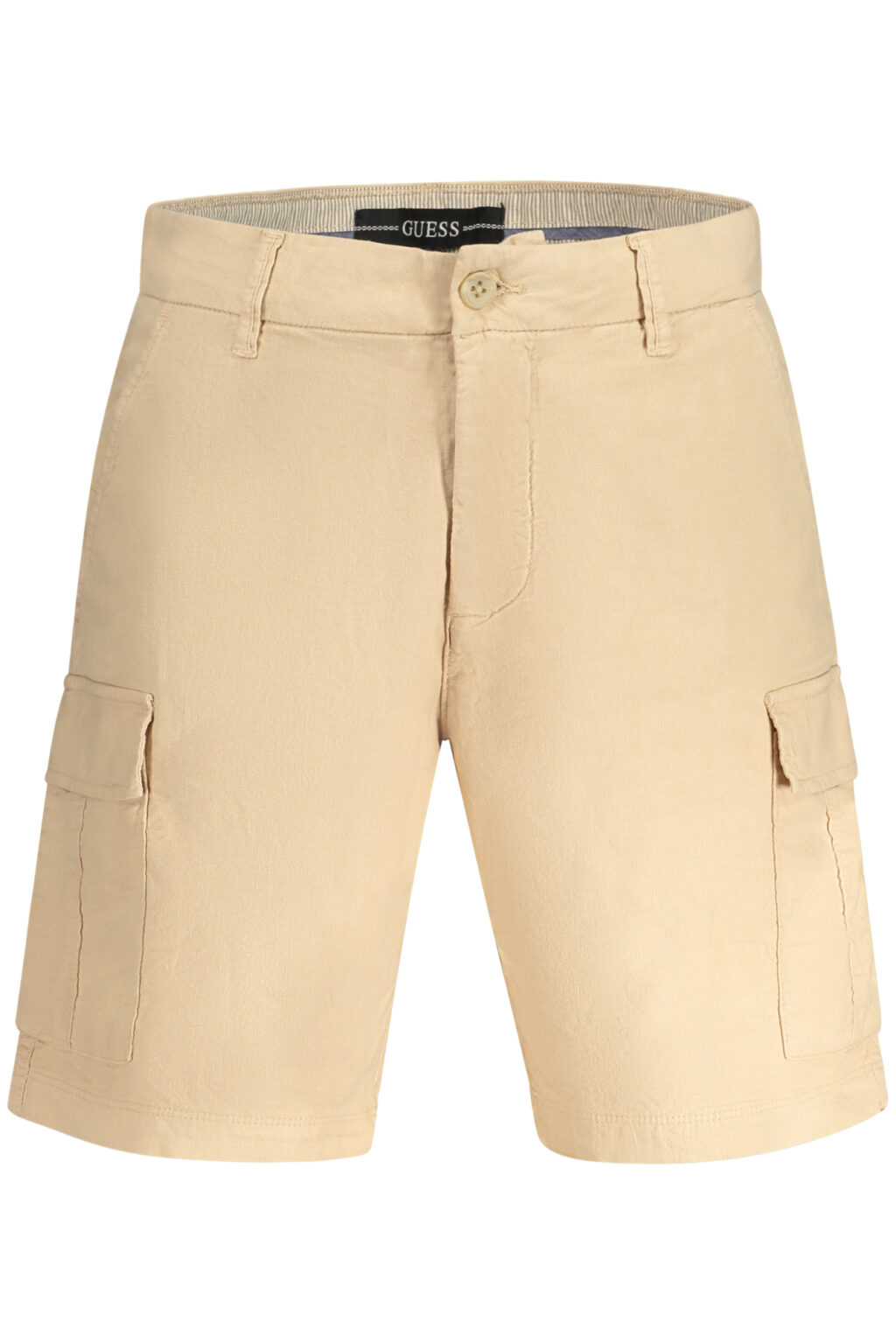 guessjeanspantalonebermudauomobeige_1 GUESS JEANS smėlio spalvos vyriški bermudų šortai