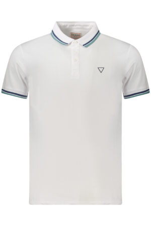 GUESS JEANS vyriški polo marškinėliai trumpomis rankovėmis, balti