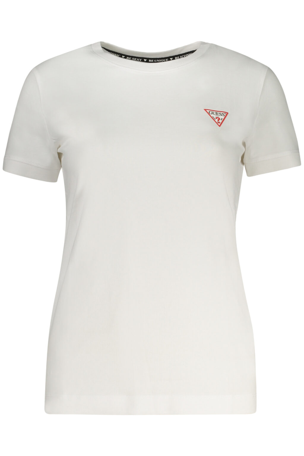 guessjeanst-shirtmanichecortedonnabianco_1 GUESS JEANS Moteriški Balti Marškinėliai