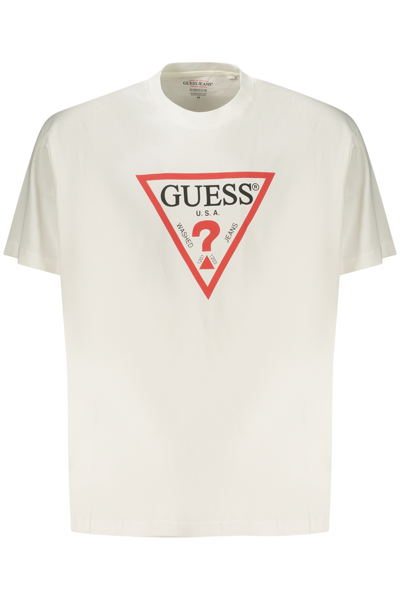 GUESS JEANS MEN'S SHORT-SLEEVED T-SHIRT WHITE GUESS JEANS MEN'S SHORT-SLEEVED T-SHIRT WHITE