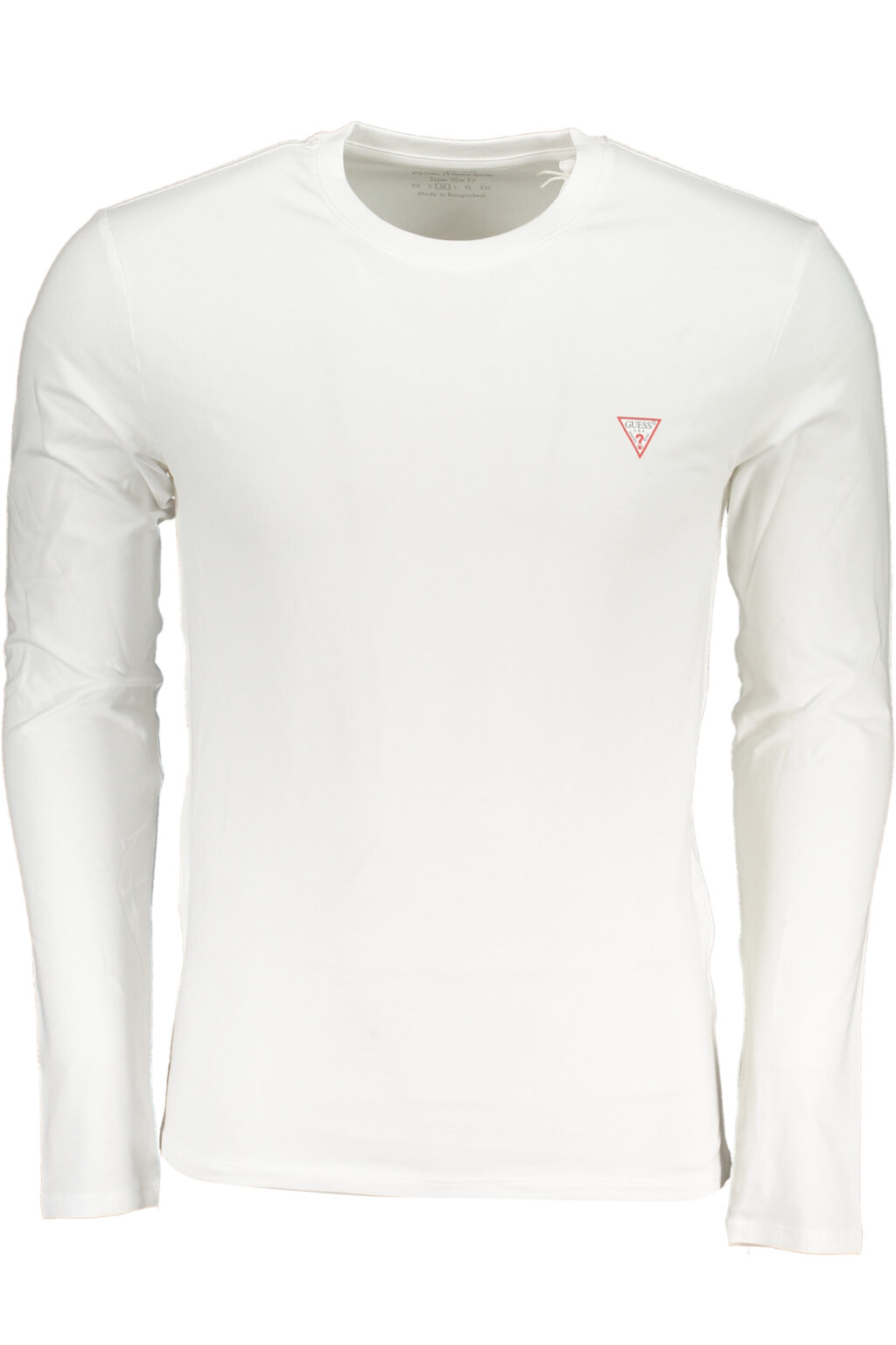 guessjeanst-shirtmanichelungheuomobianco_1 GUESS JEANS balti vyriški marškinėliai ilgomis rankovėmis