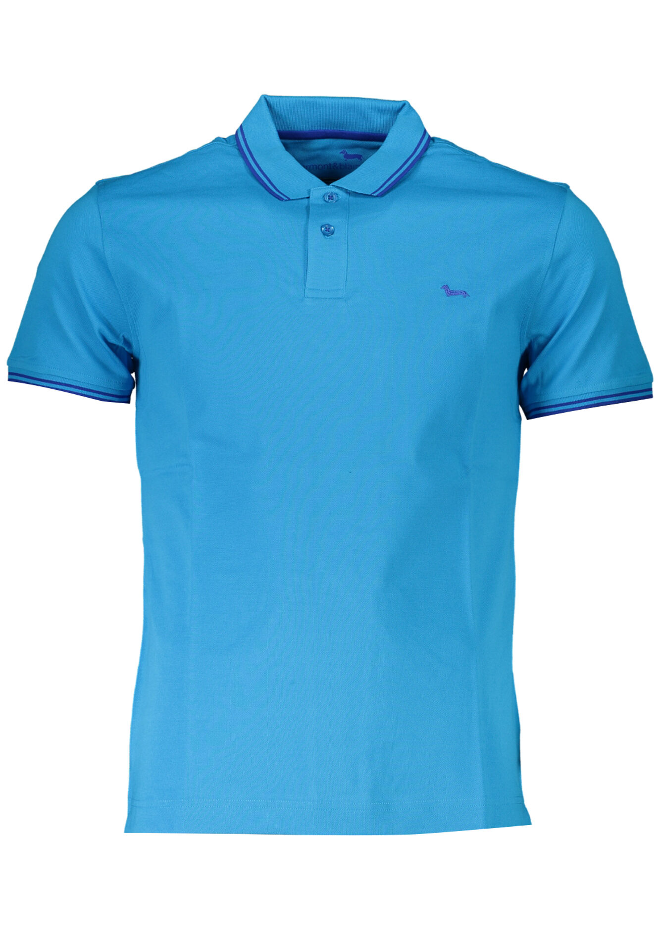HARMONT & BLAINE MEN'S BLUE SHORT SLEEVED POLO SHIRT