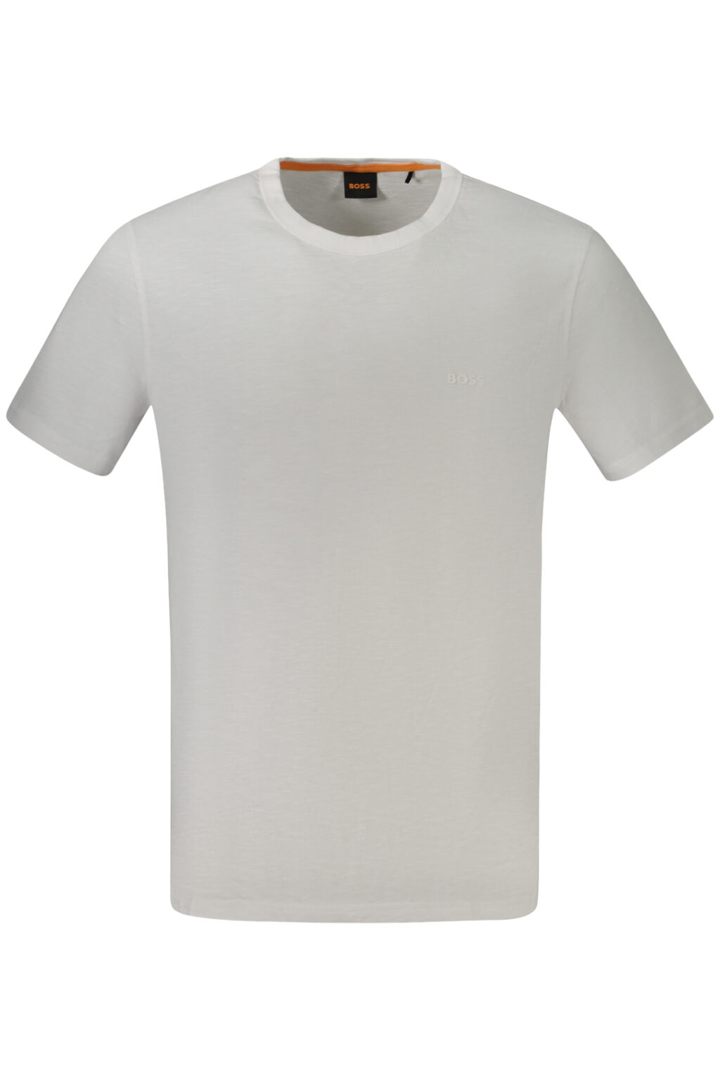 hugobosst-shirtmanichecorteuomobianco_1 HUGO BOSS balti vyriški marškinėliai trumpomis rankovėmis