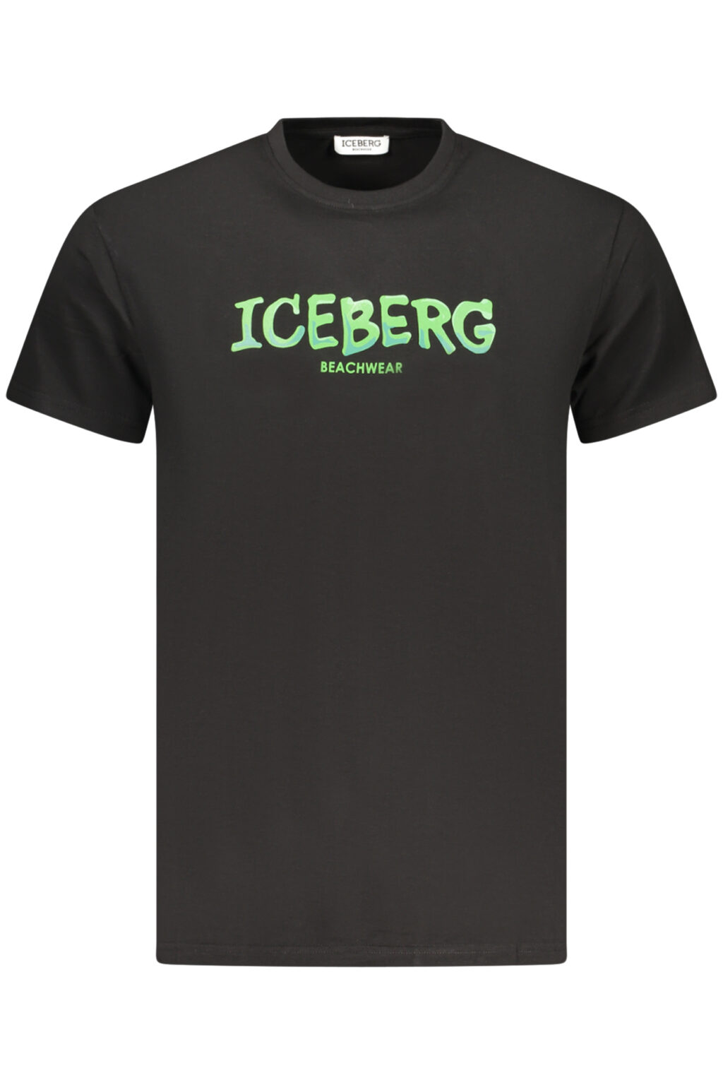 icebergt-shirtmanichecorteuomonero_1 ICEBERG juodi vyriški marškinėliai trumpomis rankovėmis