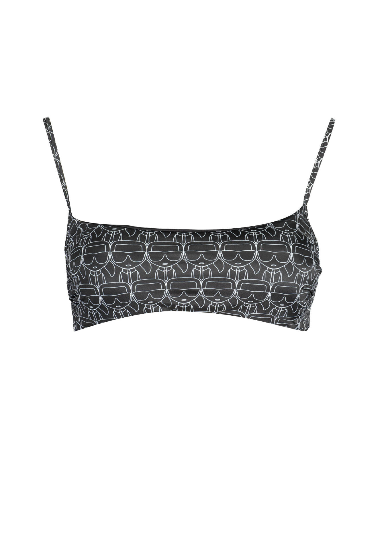 KARL LAGERFELD BEACHWEAR TOP WOMEN'S COSTUME BLACK