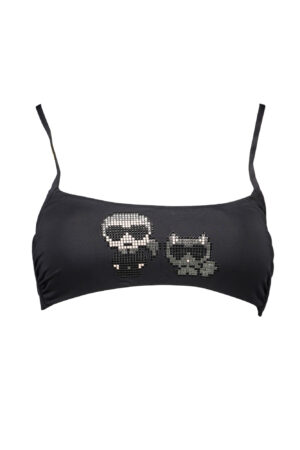 KARL LAGERFELD BEACHWEAR juoda moteriška maudymosi kostiumėlio viršutinė dalis