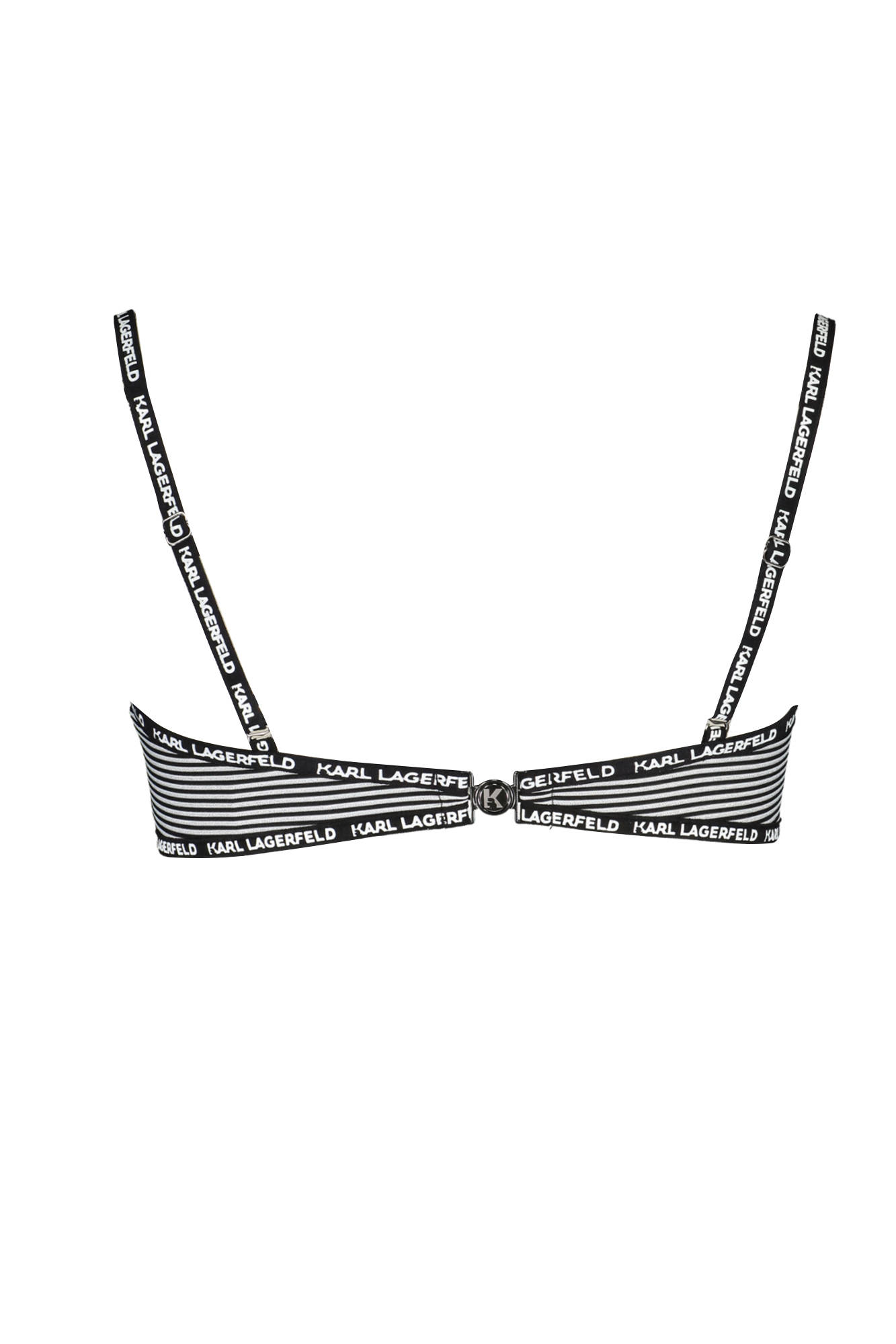 KARL LAGERFELD BEACHWEAR juoda moteriška maudymosi kostiumėlio viršutinė dalis KARL LAGERFELD BEACHWEAR juoda moteriška maudymosi kostiumėlio viršutinė dalis - Image 2
