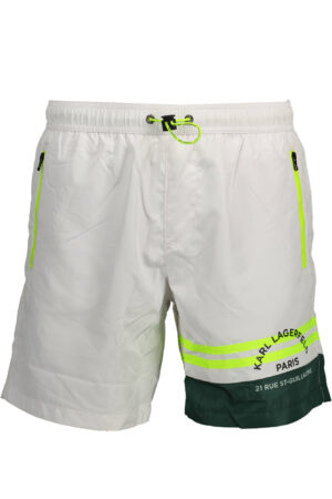 KARL LAGERFELD BEACHWEAR SWIMSUIT BOTTOM MEN WHITE