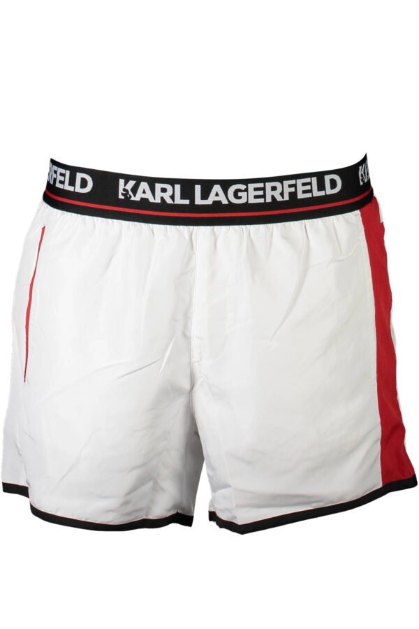 KARL LAGERFELD BEACHWEAR vyriškos maudymosi trumpikės, baltos