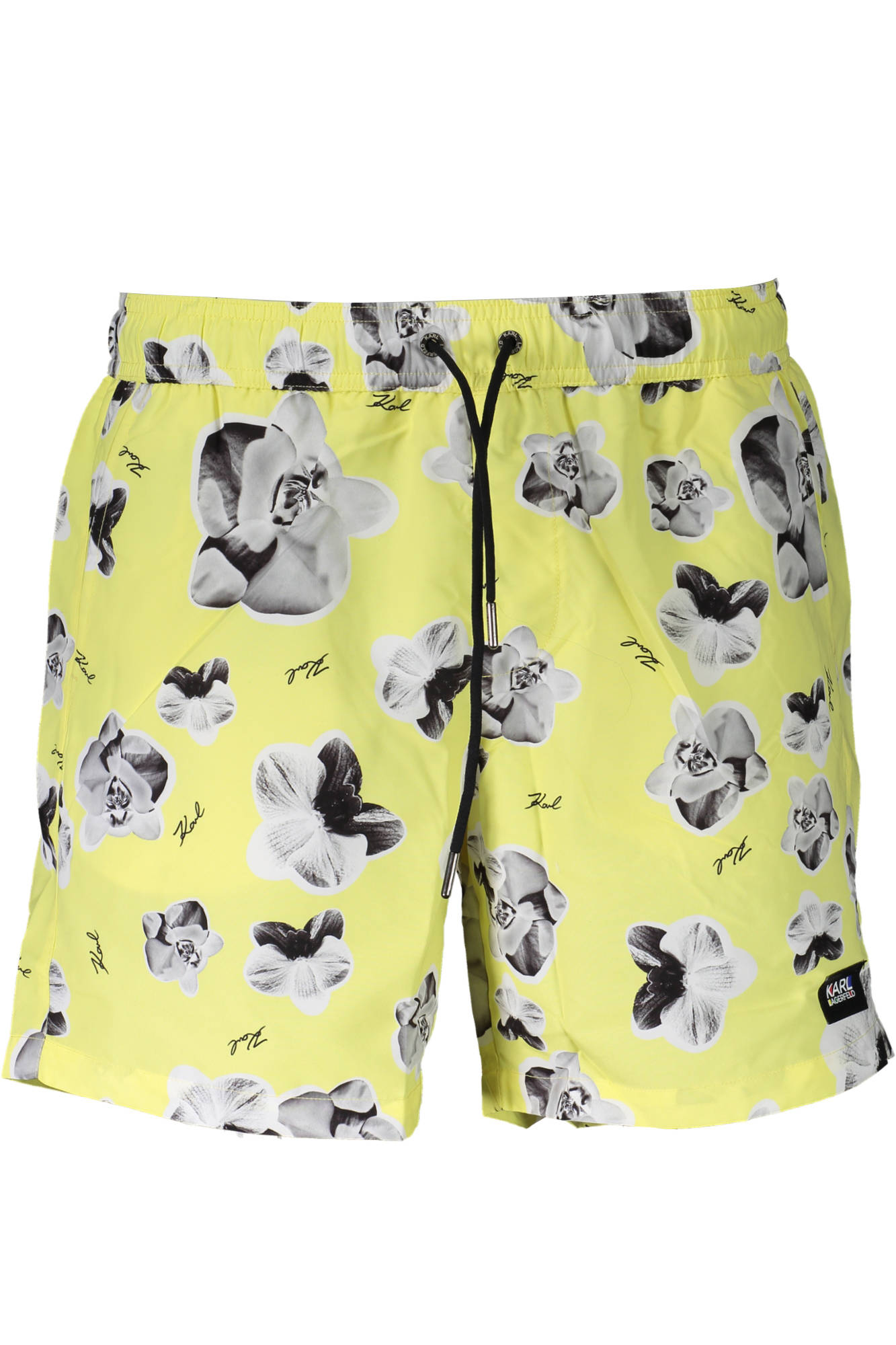 KARL LAGERFELD BEACHWEAR geltona vyriškų maudymosi šortų apačia KARL LAGERFELD BEACHWEAR geltona vyriškų maudymosi šortų apačia