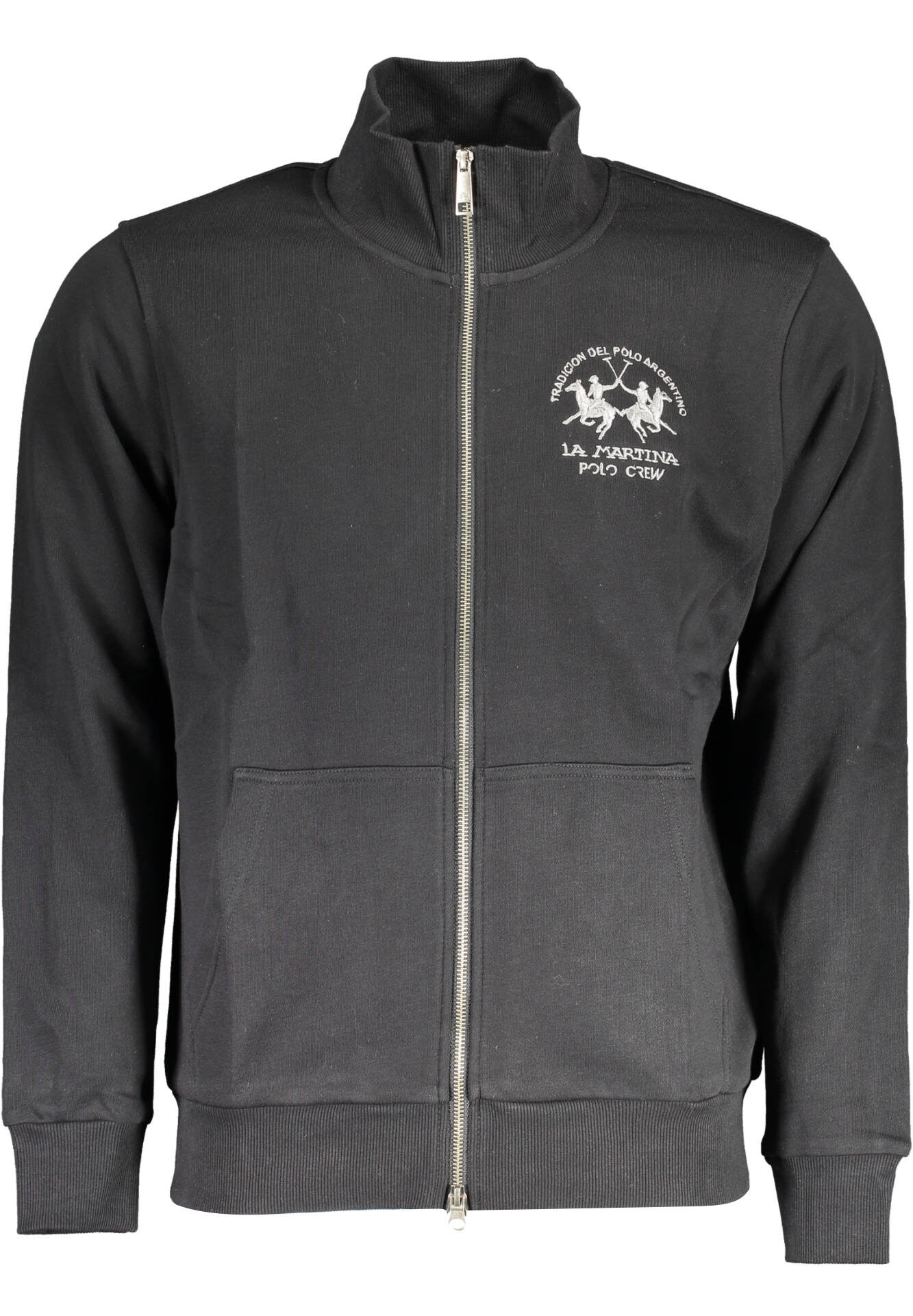 LA MARTINA MEN'S BLACK ZIPPED SWEATSHIRT