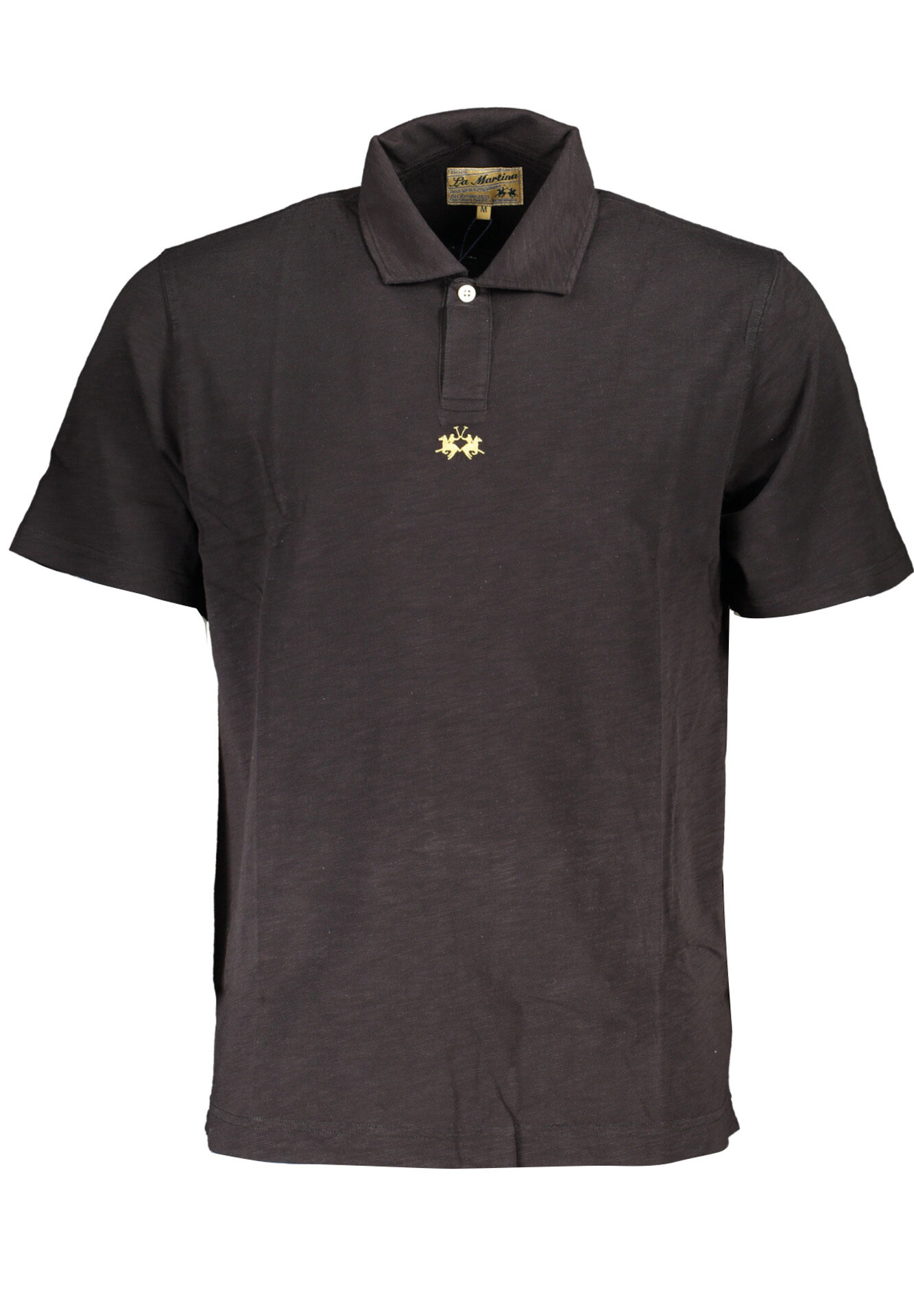 LA MARTINA MEN'S BLACK SHORT SLEEVED POLO SHIRT