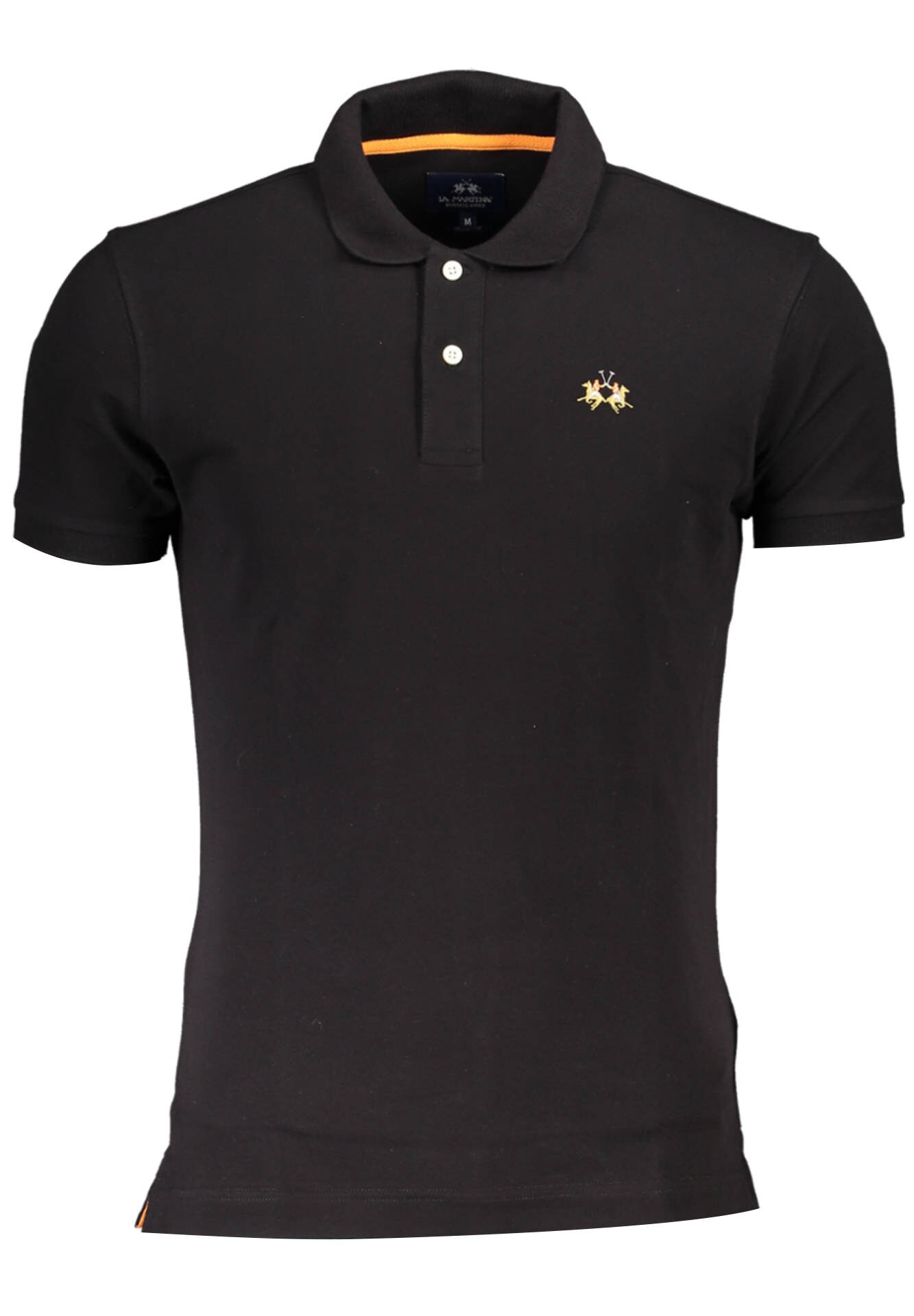 LA MARTINA MEN'S BLACK SHORT SLEEVED POLO SHIRT