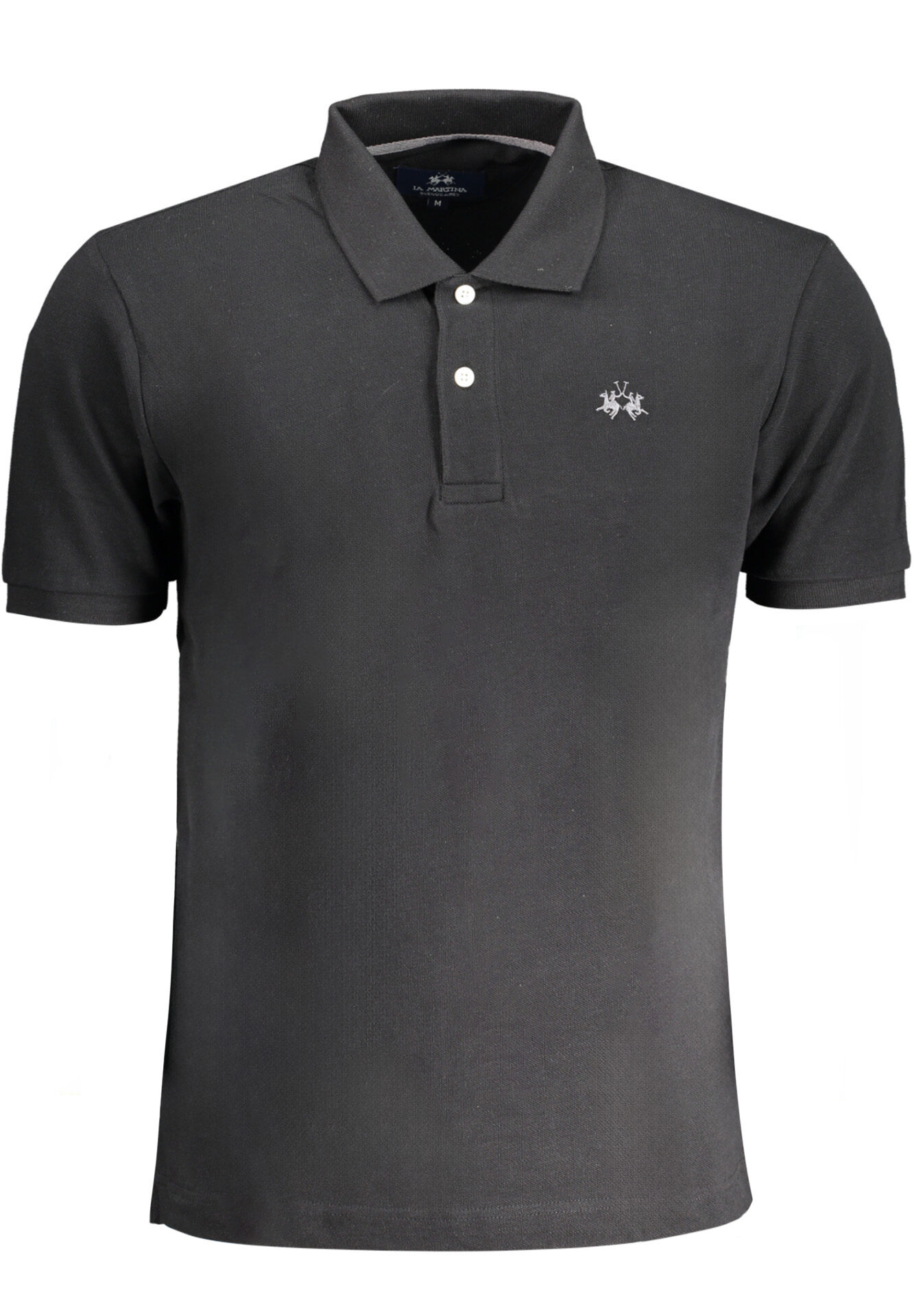 LA MARTINA MEN'S BLACK SHORT SLEEVED POLO SHIRT
