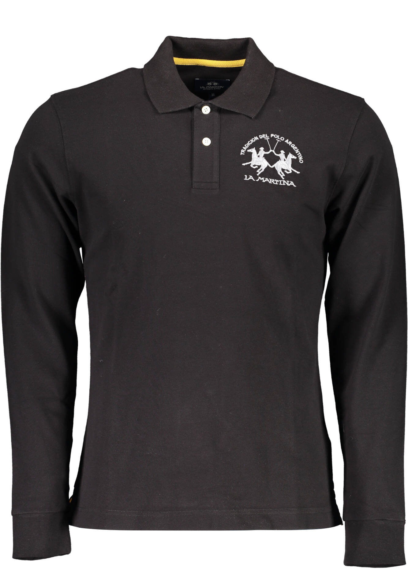LA MARTINA MEN'S BLACK LONG SLEEVE POLO SHIRT