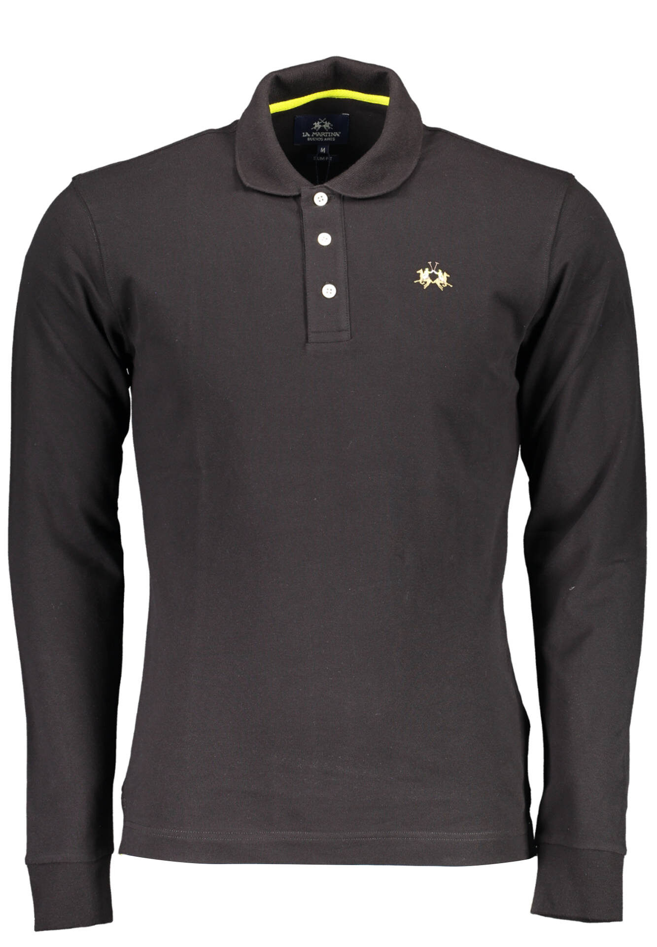 LA MARTINA MEN'S BLACK LONG SLEEVE POLO SHIRT