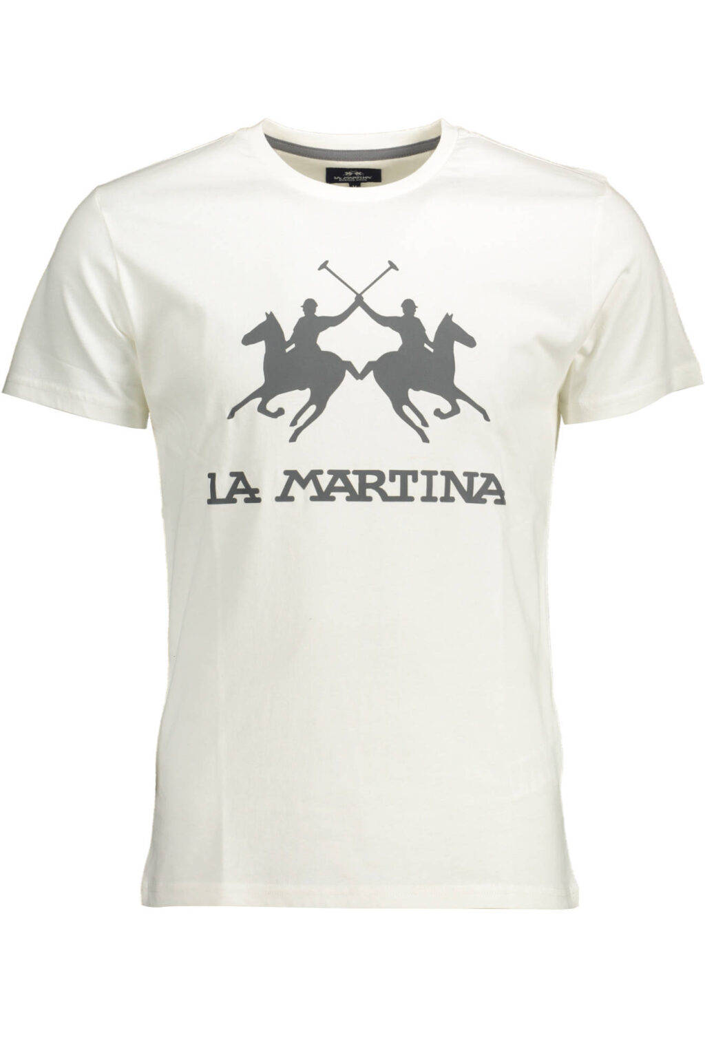lamartinat-shirtmanichecorteuomobianco_1 LA MARTINA balti vyriški marškinėliai trumpomis rankovėmis