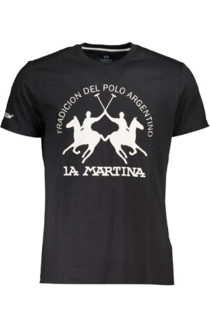 LA MARTINA MEN'S SHORT SLEEVE T-SHIRT BLACK