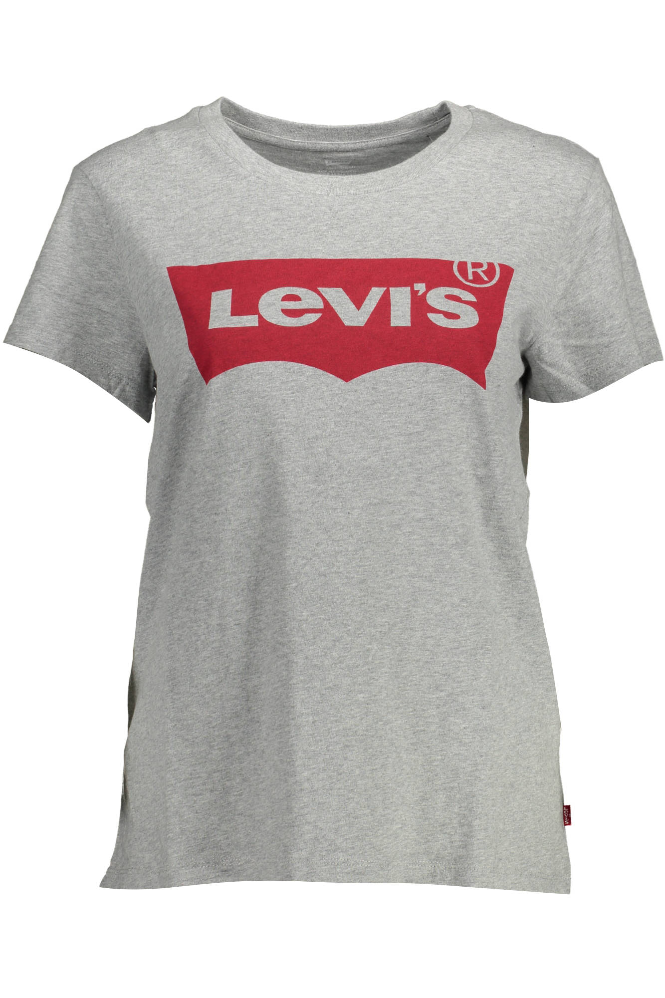 LEVI'S moteriški marškinėliai trumpomis rankovėmis, pilki LEVI'S moteriški marškinėliai trumpomis rankovėmis, pilki
