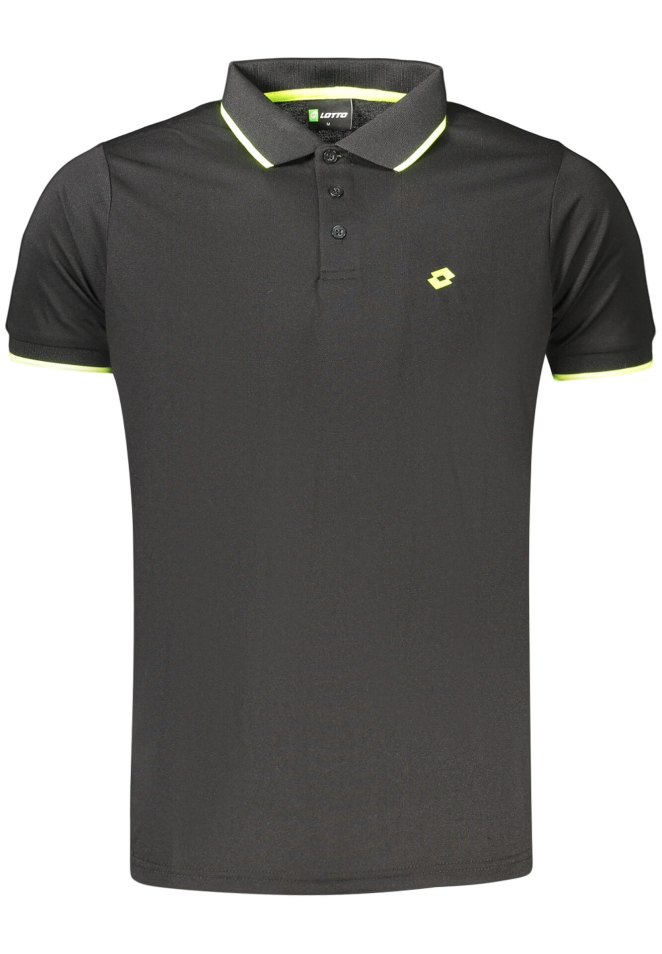 LOTTO MEN'S BLACK SHORT-SLEEVED POLO SHIRT