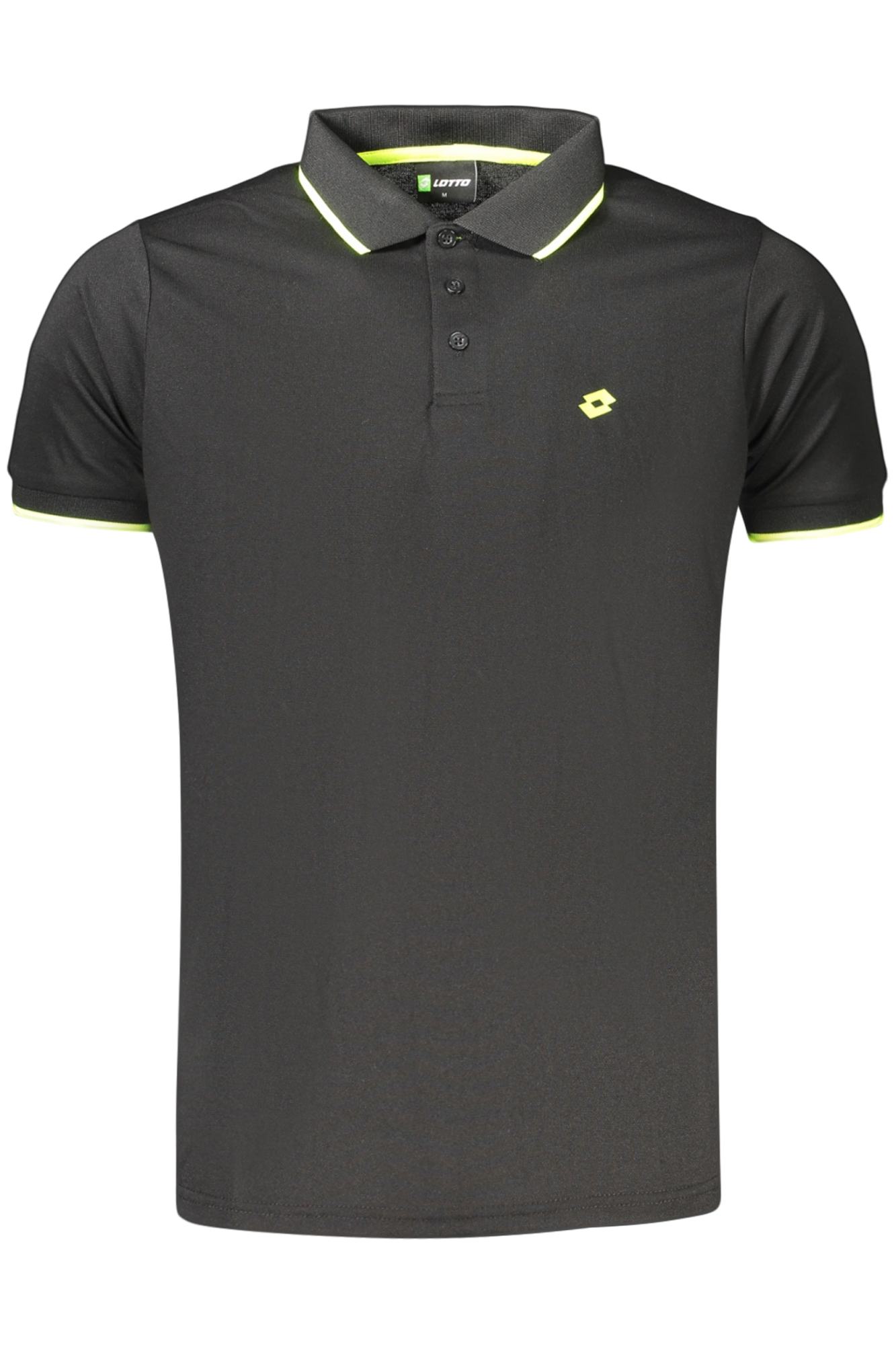 LOTTO MEN'S BLACK SHORT-SLEEVED POLO SHIRT LOTTO MEN'S BLACK SHORT-SLEEVED POLO SHIRT