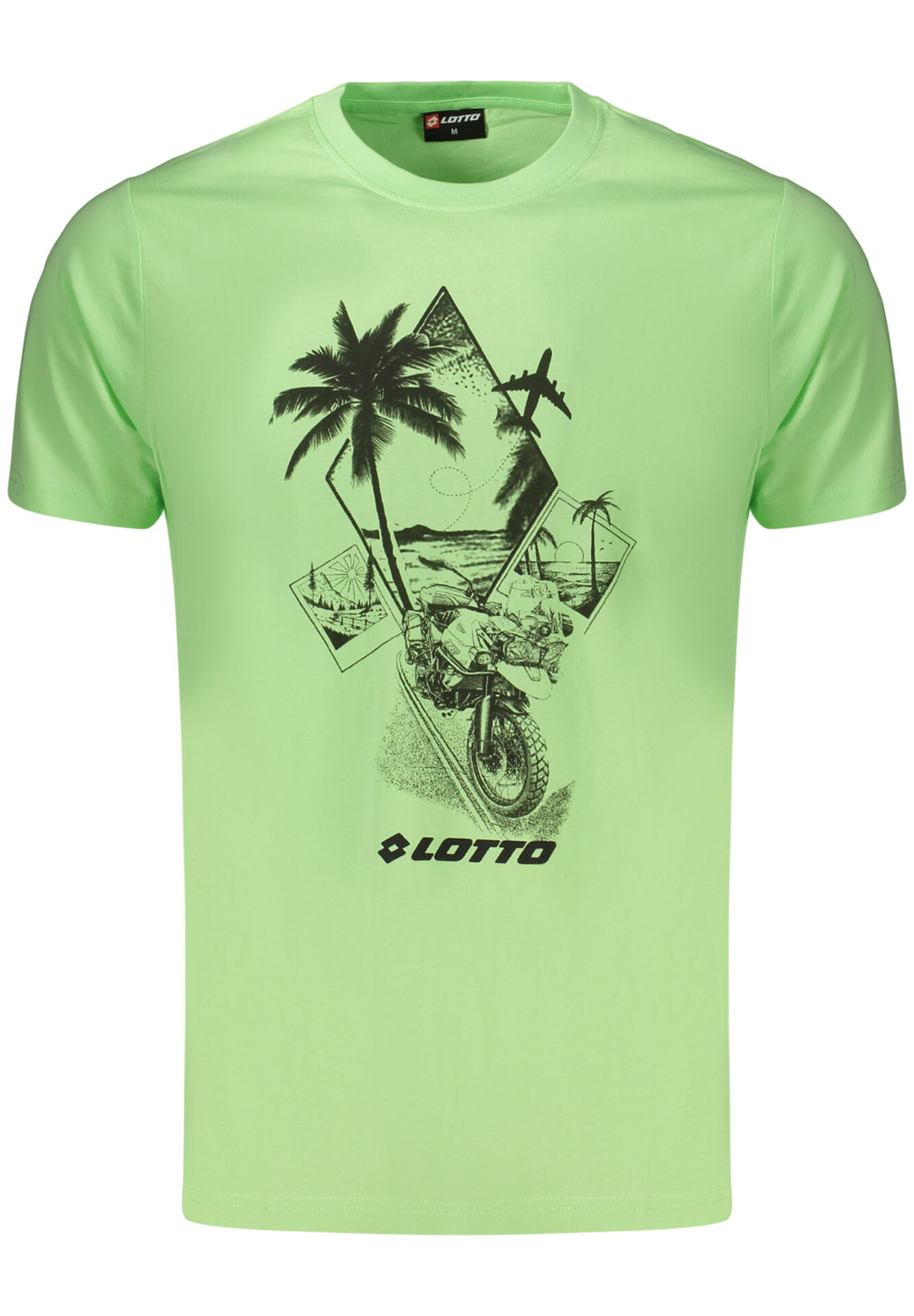 LOTTO MEN'S SHORT-SLEEVED GREEN T-SHIRT