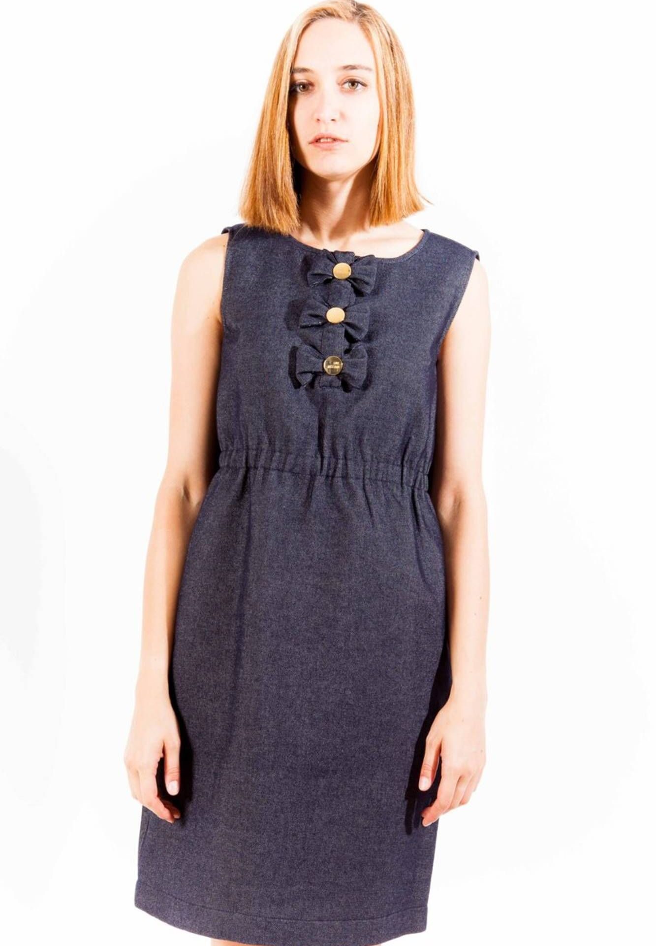 LOVE MOSCHINO SHORT DRESS WOMAN BLUE