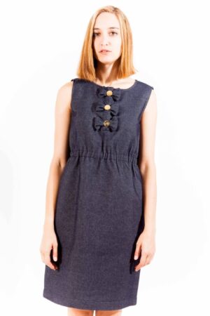LOVE MOSCHINO SHORT DRESS WOMAN BLUE