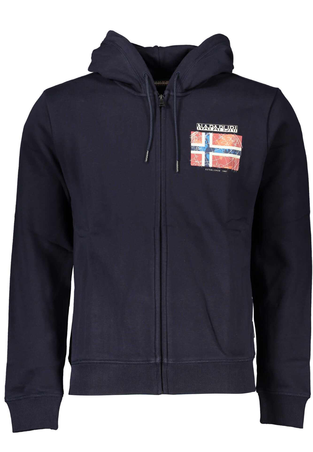 NAPAPIJRI MEN'S BLUE ZIP SWEATSHIRT