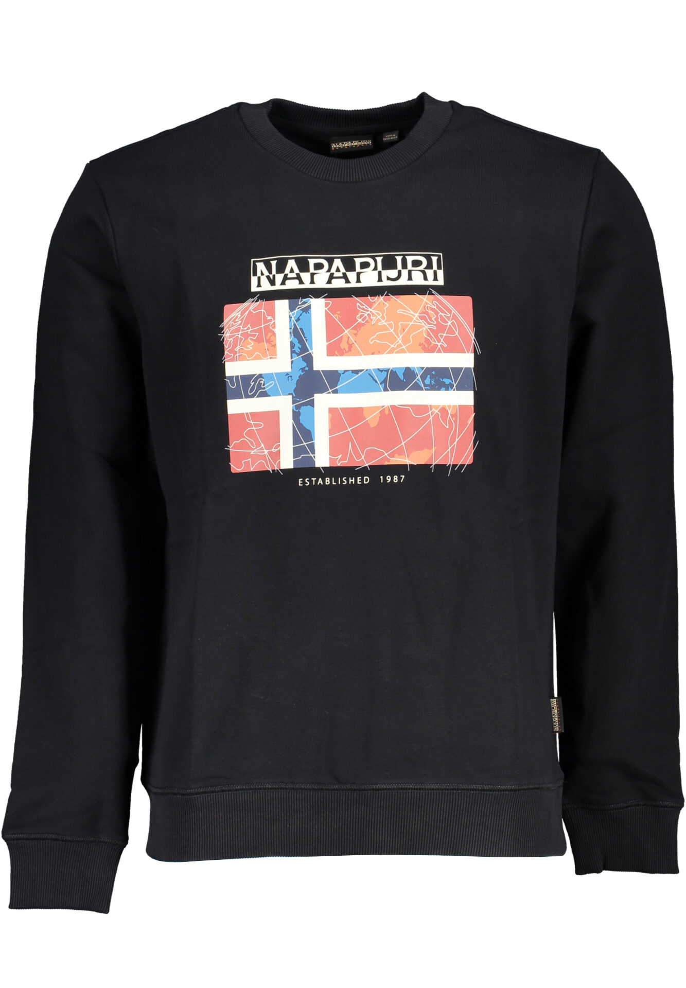 NAPAPIJRI MEN'S BLACK ZIPLESS SWEATSHIRT