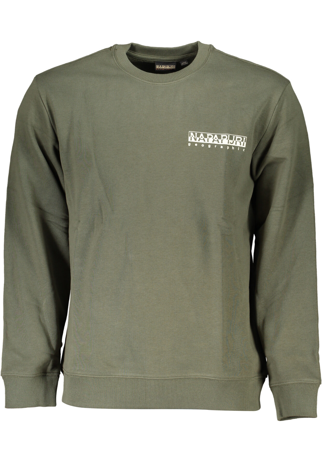NAPAPIJRI GREEN MEN'S ZIPLESS SWEATSHIRT