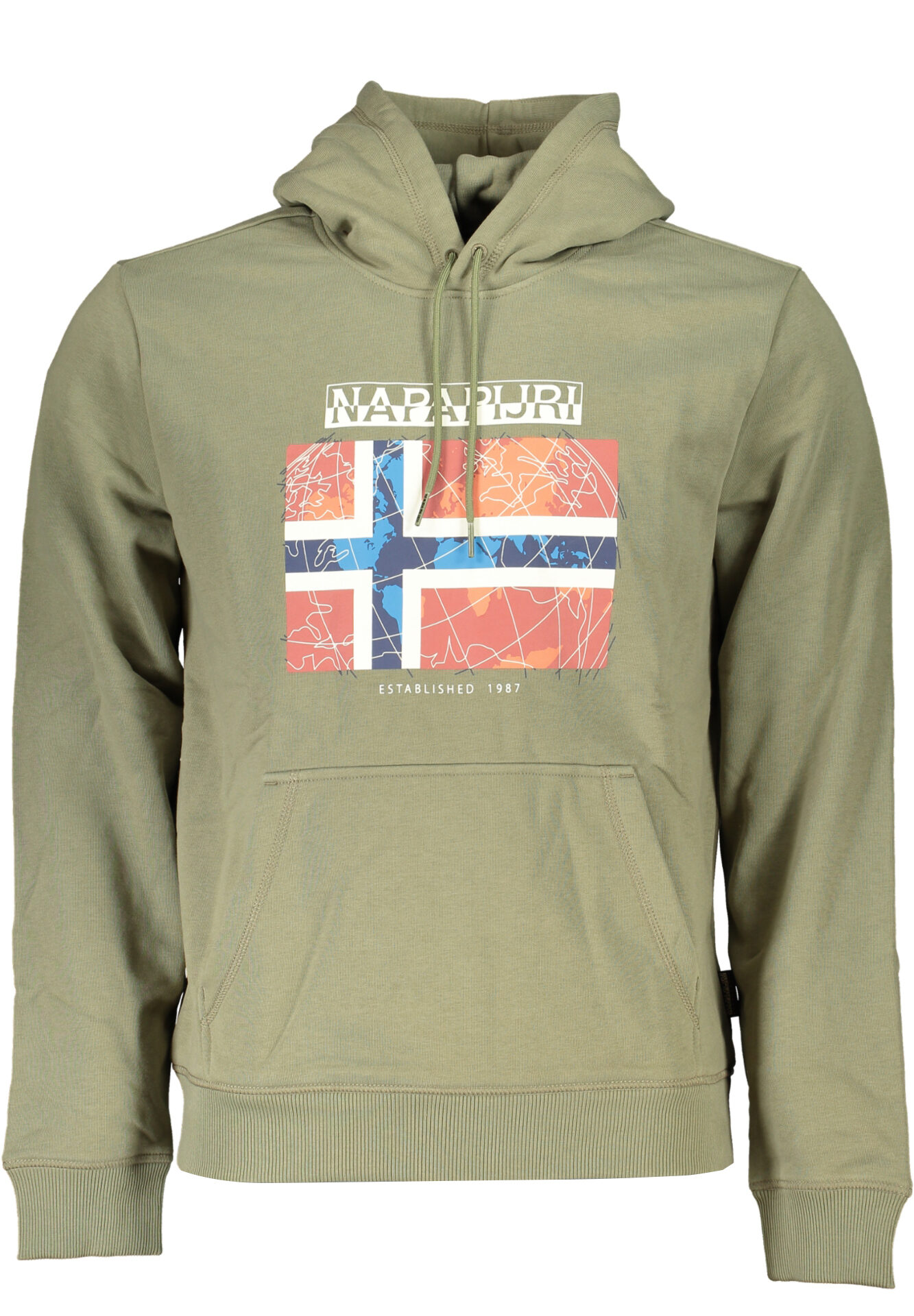 NAPAPIJRI GREEN MEN'S ZIPLESS SWEATSHIRT