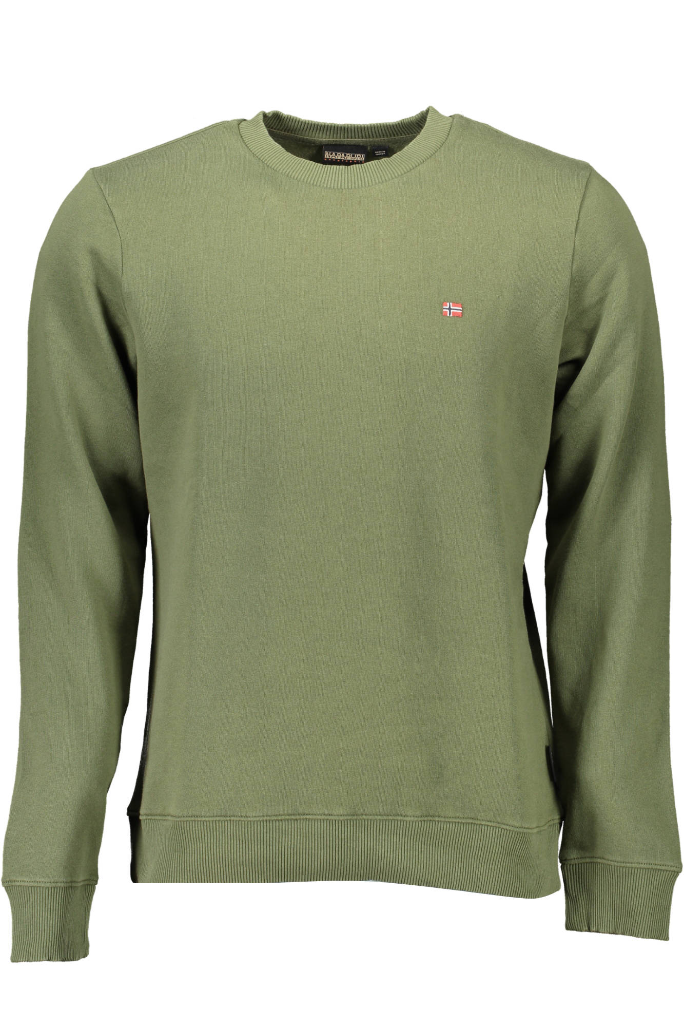 NAPAPIJRI GREEN MEN'S ZIPLESS SWEATSHIRT NAPAPIJRI GREEN MEN'S ZIPLESS SWEATSHIRT