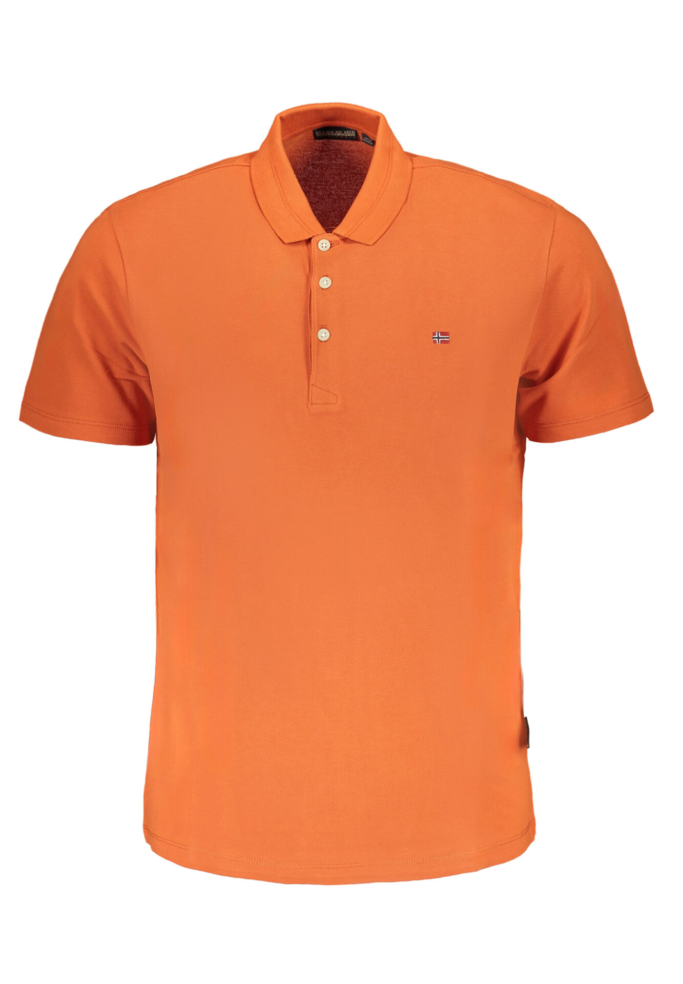 NAPAPIJRI MEN'S ORANGE SHORT SLEEVED POLO SHIRT