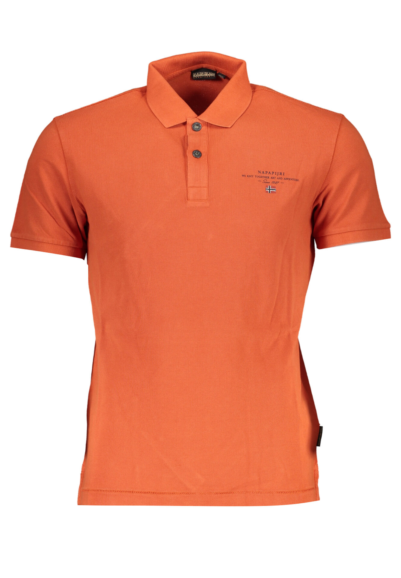 NAPAPIJRI MEN'S ORANGE SHORT SLEEVED POLO SHIRT