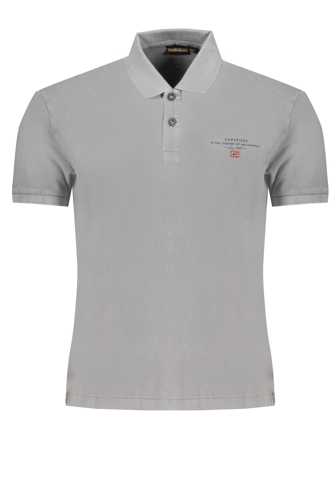 NAPAPIJRI MEN'S GRAY SHORT SLEEVED POLO SHIRT