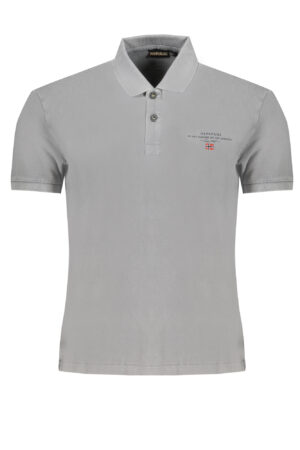 NAPAPIJRI MEN'S GRAY SHORT SLEEVED POLO SHIRT