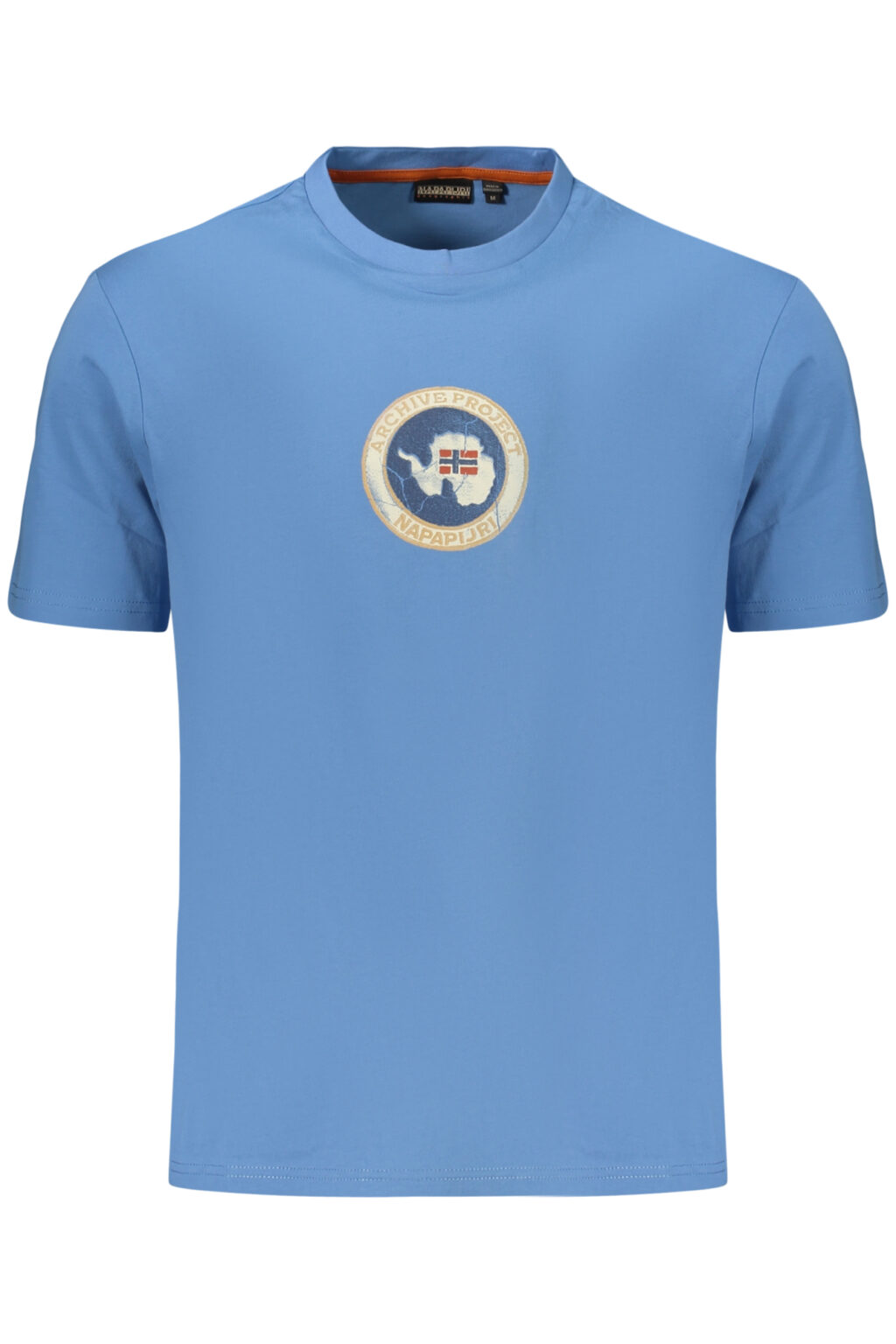 napapijrit-shirtmanichecorteuomoazzurro_1 NAPAPIJRI mėlyni vyriški marškinėliai trumpomis rankovėmis