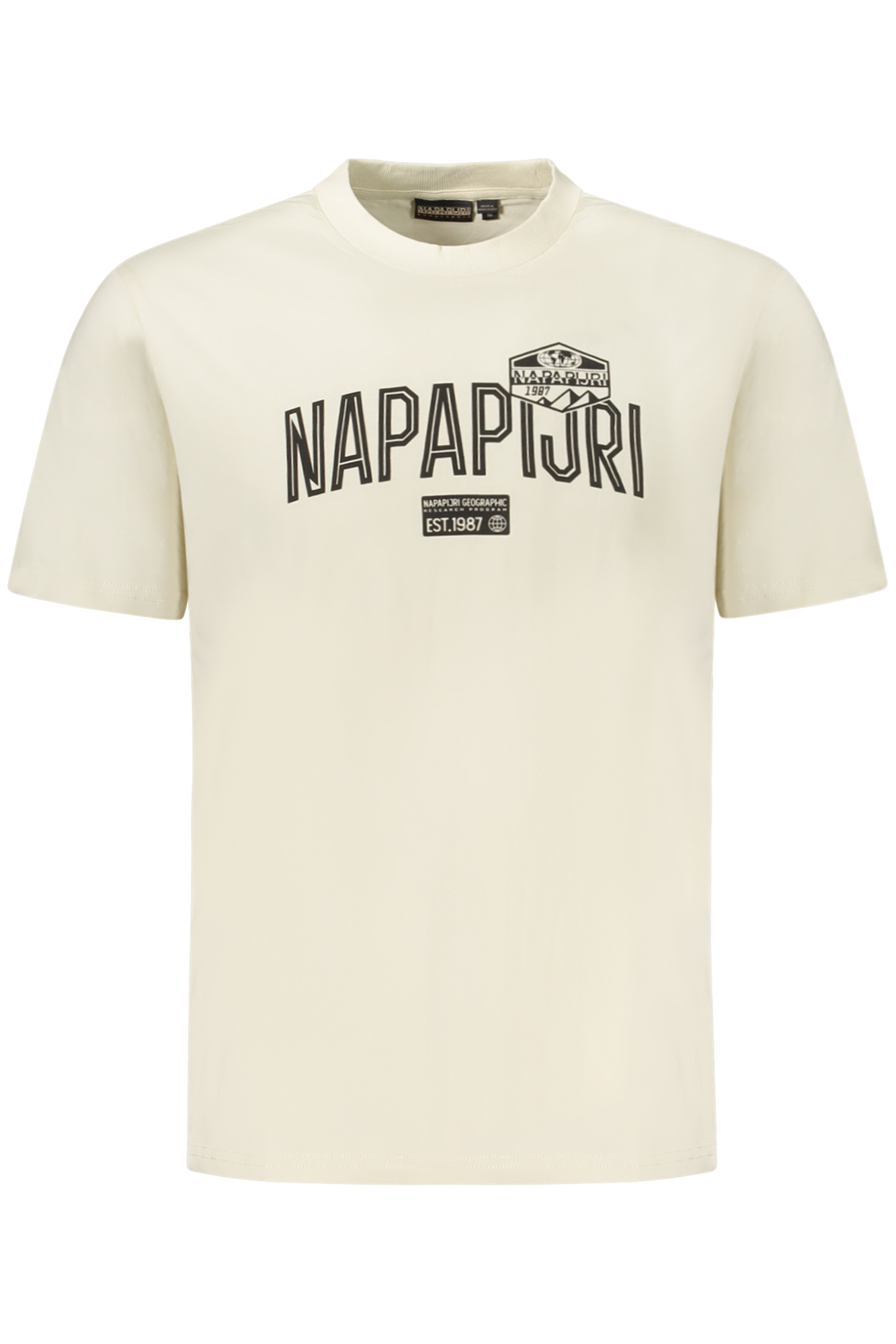 NAPAPIJRI MEN'S SHORT-SLEEVE T-SHIRT, BEIGE NAPAPIJRI MEN'S SHORT-SLEEVE T-SHIRT, BEIGE