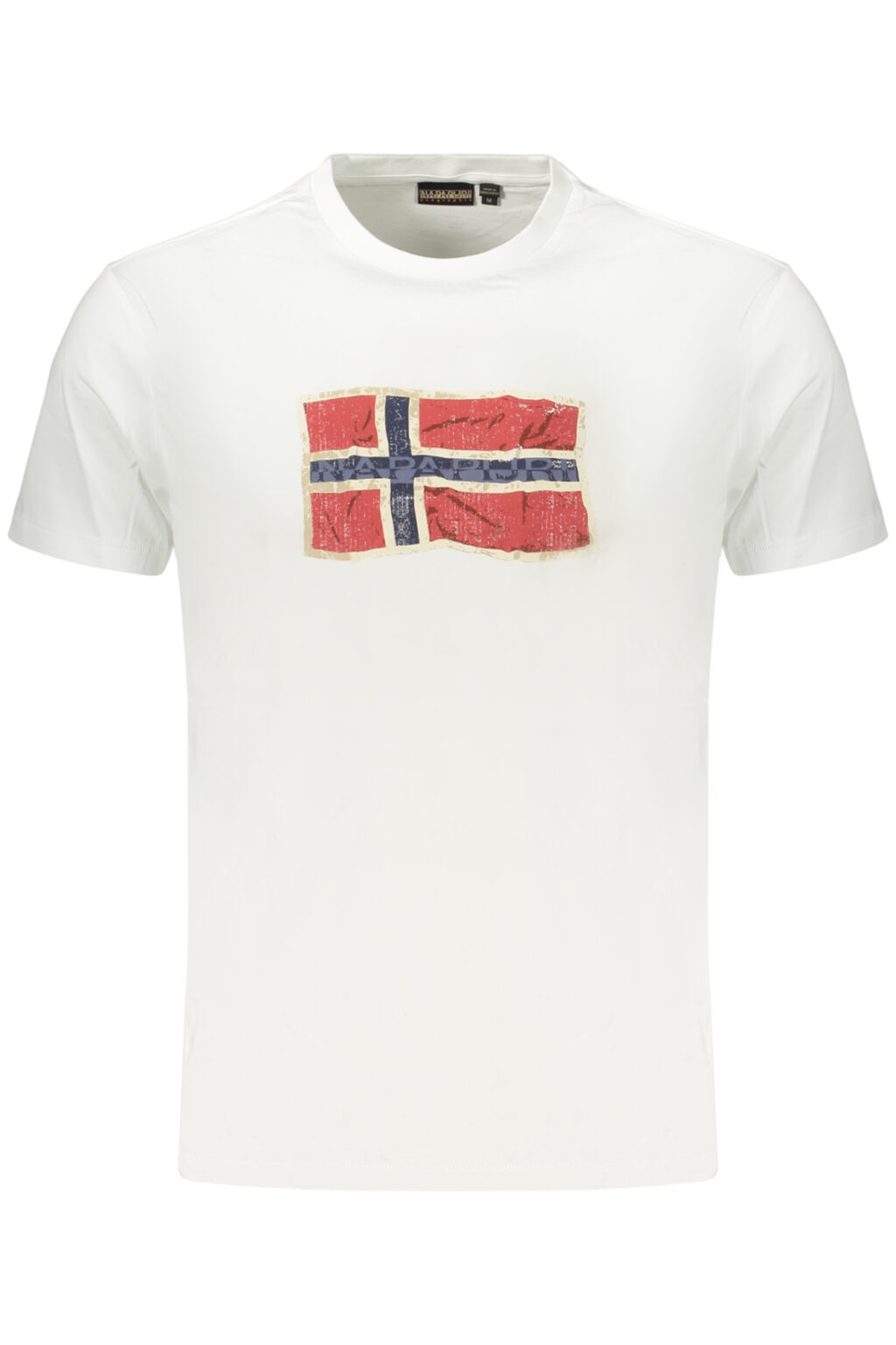 napapijrit-shirtmanichecorteuomobianco_1 NAPAPIJRI balti vyriški marškinėliai trumpomis rankovėmis