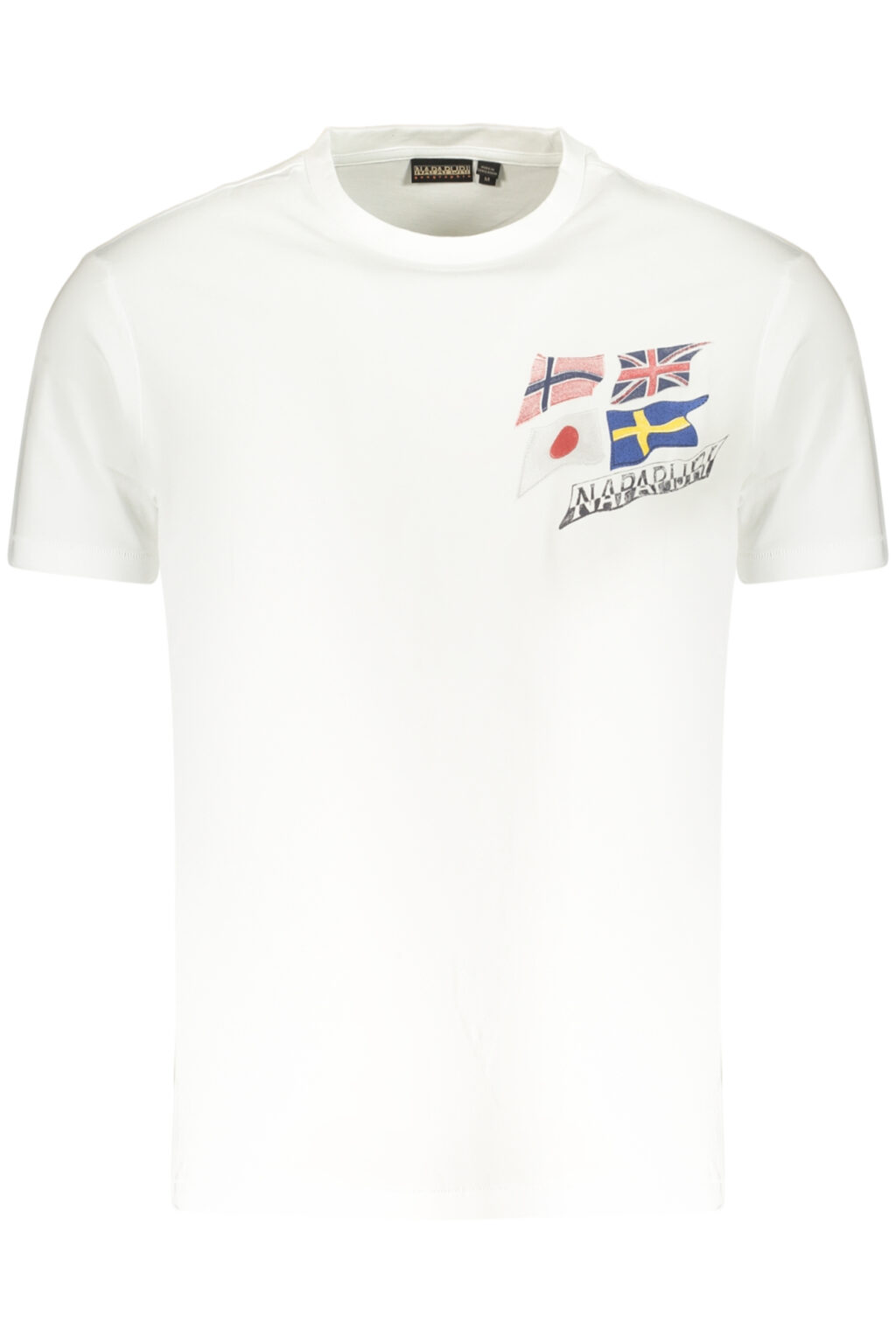 napapijrit-shirtmanichecorteuomobianco_1 NAPAPIJRI balti vyriški marškinėliai trumpomis rankovėmis