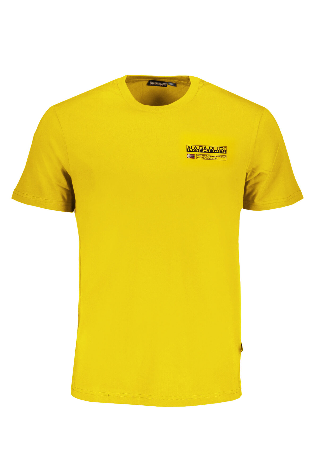 NAPAPIJRI YELLOW MEN'S SHORT SLEEVED T-SHIRT